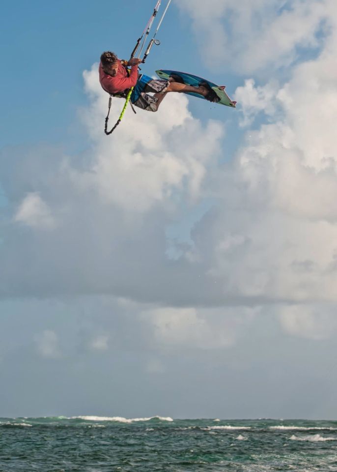 A kiteboarding scene in the Caribbean